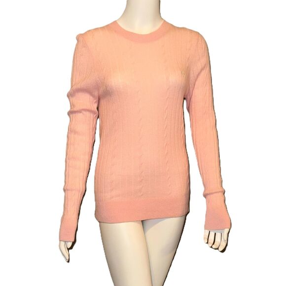 Abercrombie & Fitch Cable knit sweater Baby Pink size XS - Picture 2 of 4